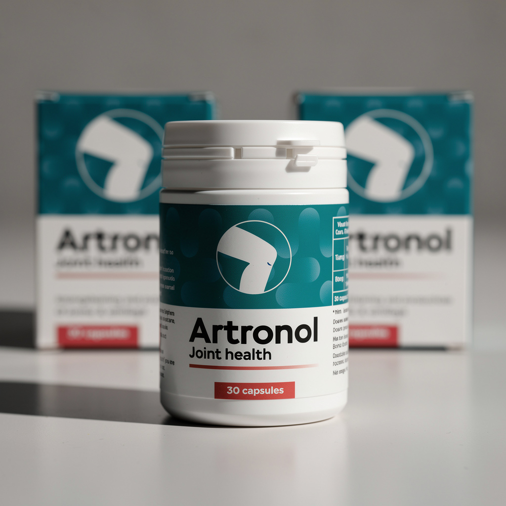 Envases y botes de Artronol sobre superficie de madera